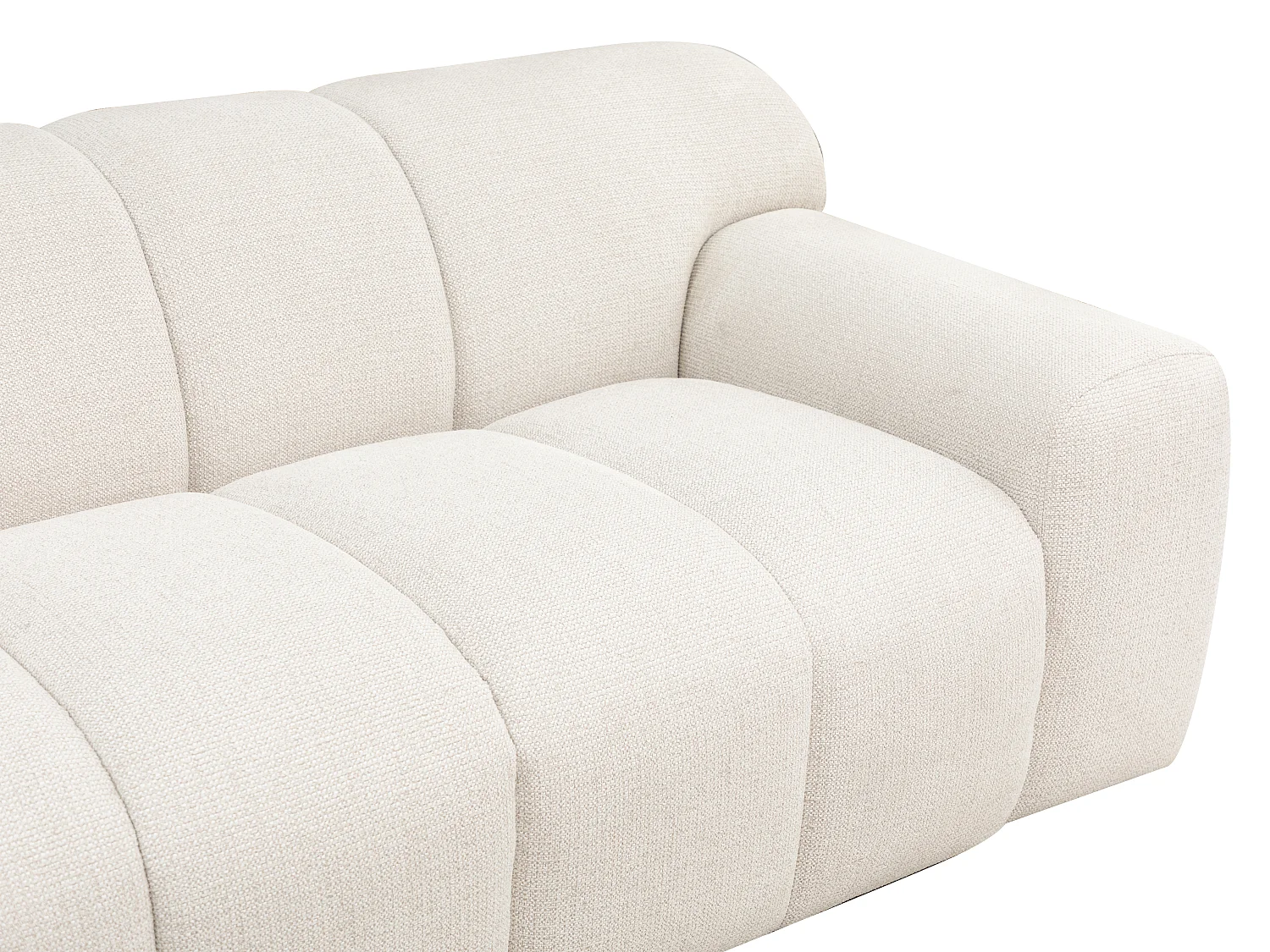 Canapé 4 places en tissu chenille beige ATUJU