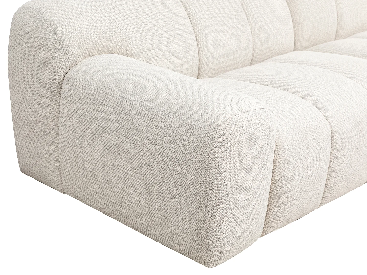 Canapé 4 places en tissu chenille beige ATUJU