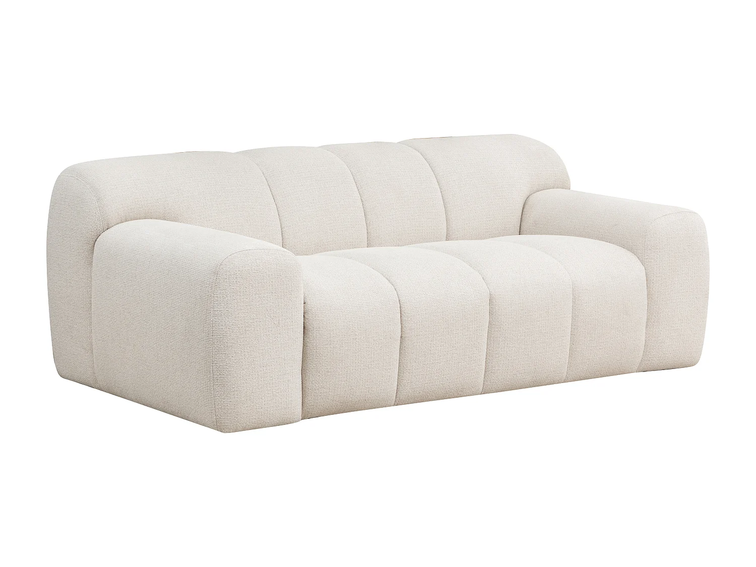 Canapé 3 places en tissu chenille beige ATUJU