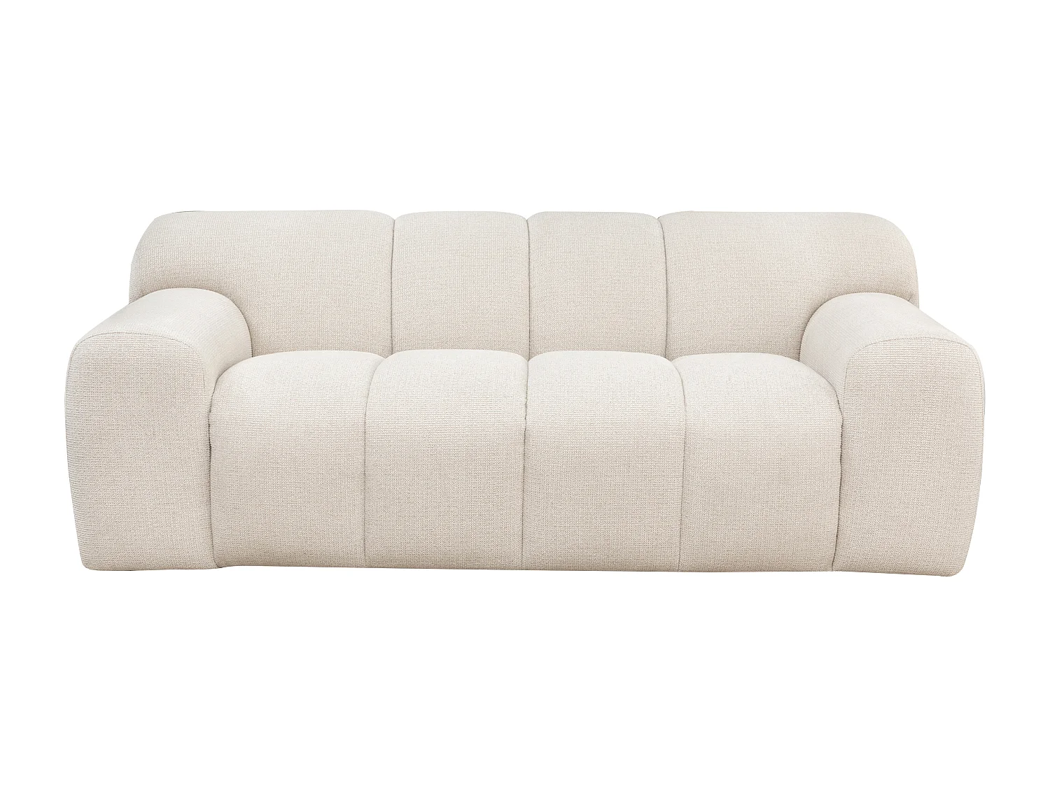 Canapé 3 places en tissu chenille beige ATUJU