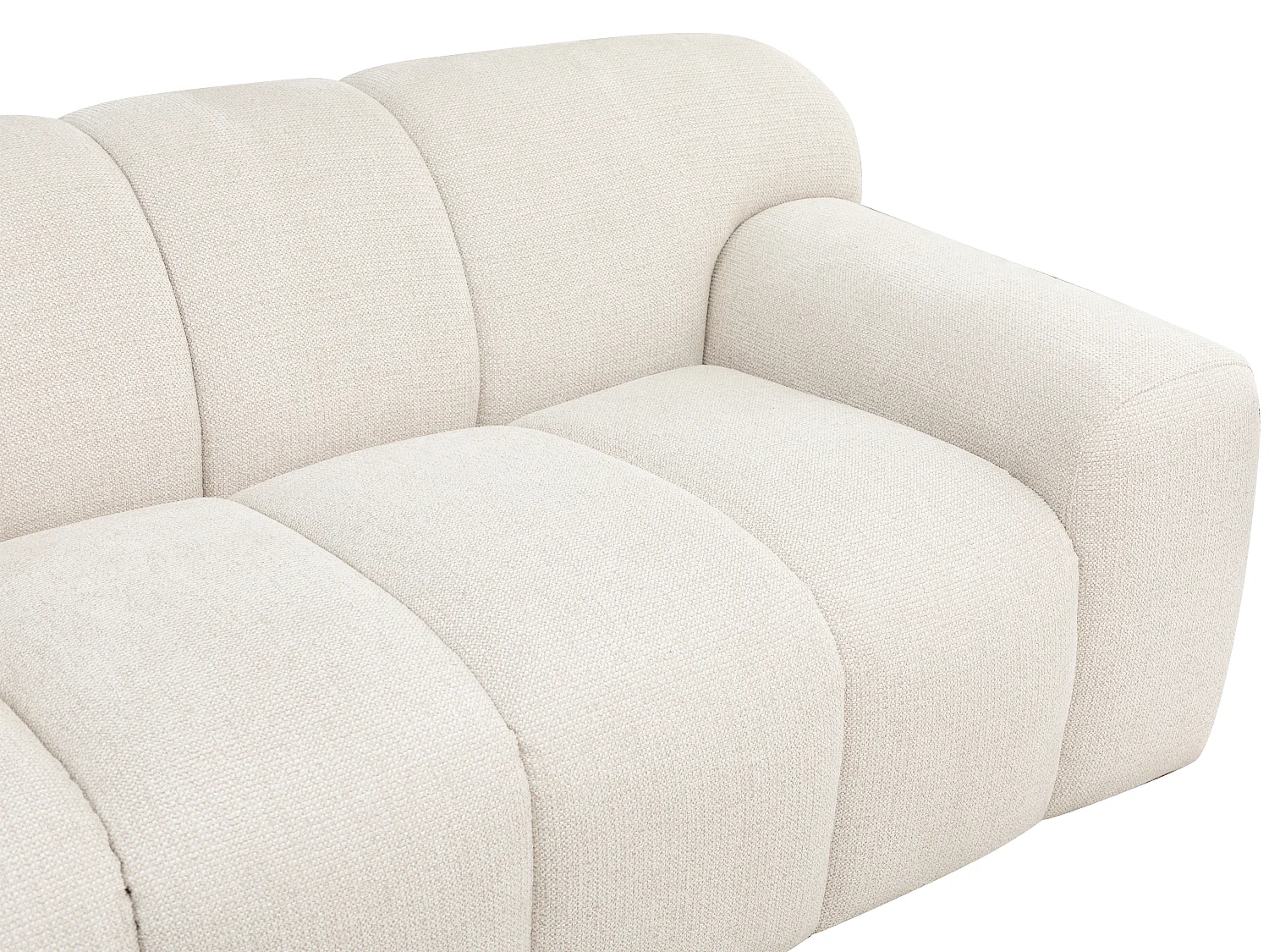 Canapé 3 places en tissu chenille beige ATUJU