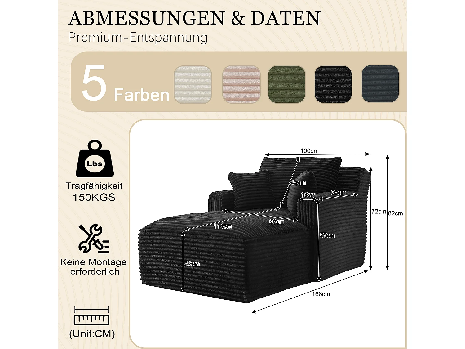 Canapé chaise longue moderne convertible en velours côtelé - Élégance et confort pour votre salon