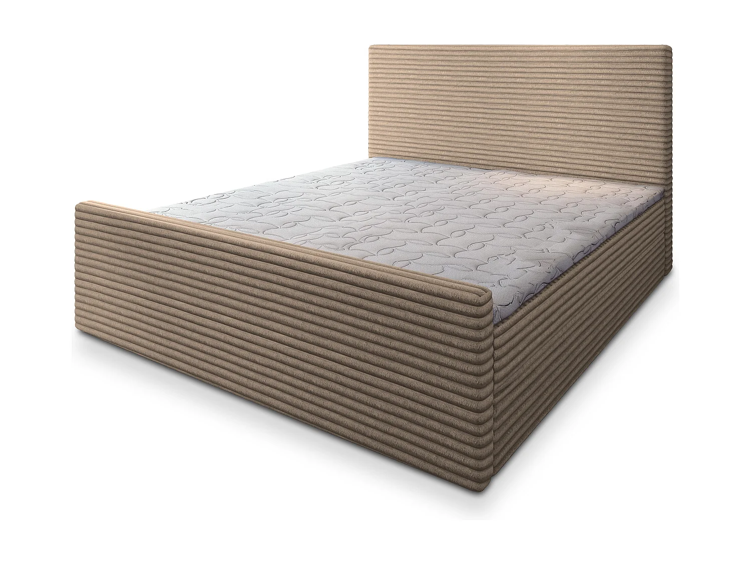 Boxspringbed BRENTO 160x200 cm Set met hoofdbord, bedbodem en matras, Beige