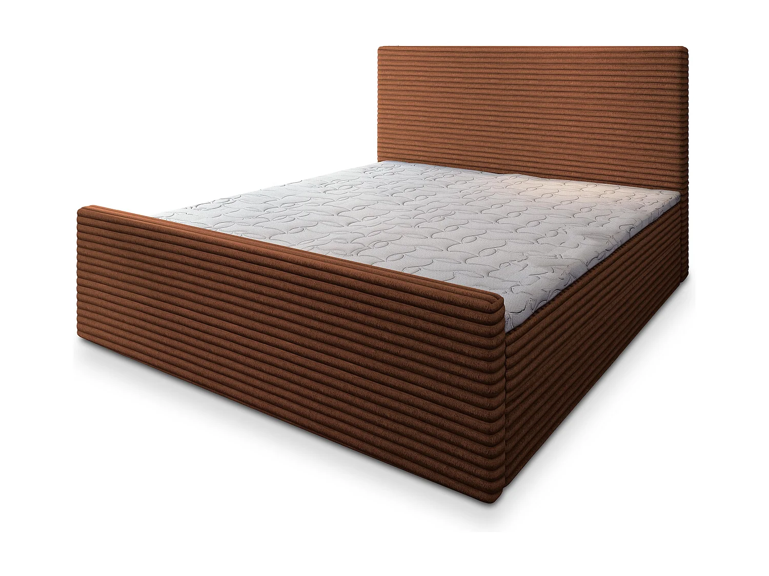 Boxspringbed BRENTO 160x200 cm Set met hoofdbord, bedbodem en matras, Koperkleurig