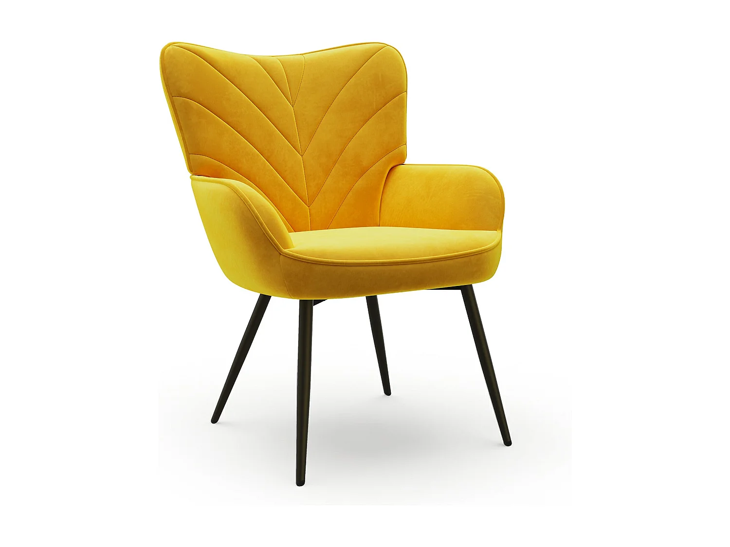 Chaise Moderne à Motif Feuille - Design Simple et Naturel - Chaise polyvalente salon et bureau, jaune