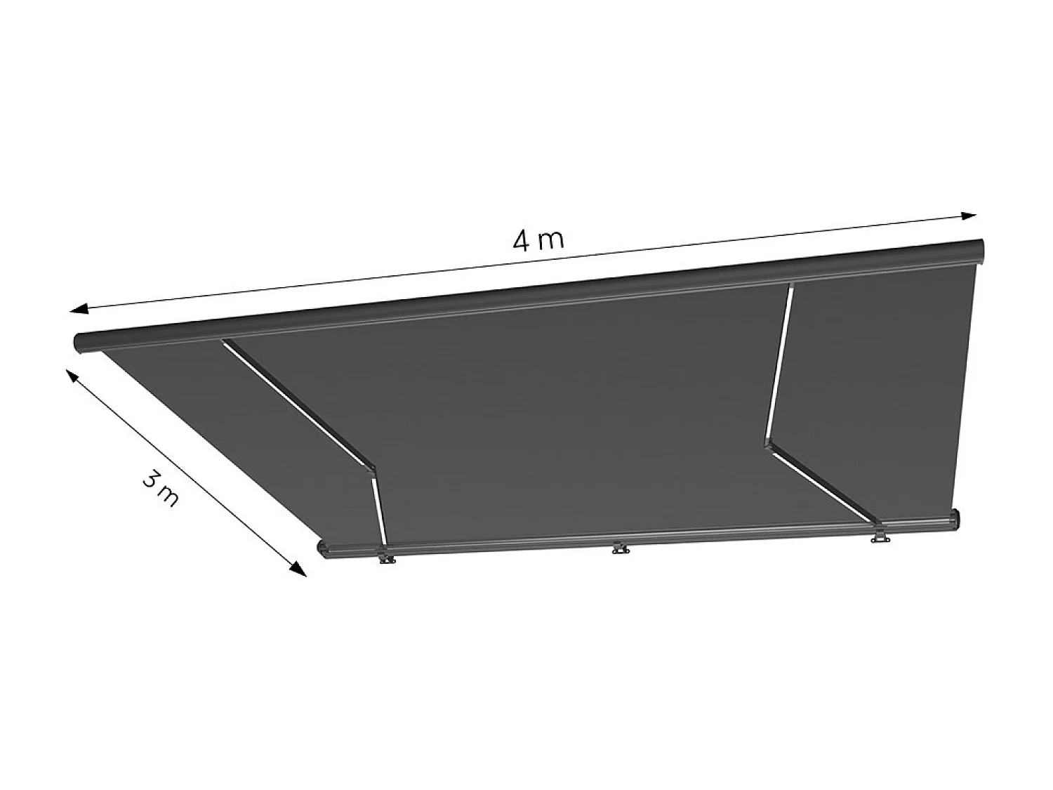 Store banne LED motorisé 4 x 3 m gris CETO
