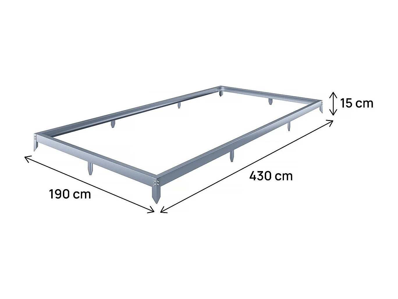 Embase en aluminium pour serre jardin "Basilic" - 8,17 m² - Gris