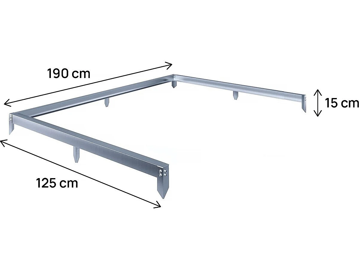 Embase en aluminium pour serre jardin "Basilic" - 2,37 m² - Gris