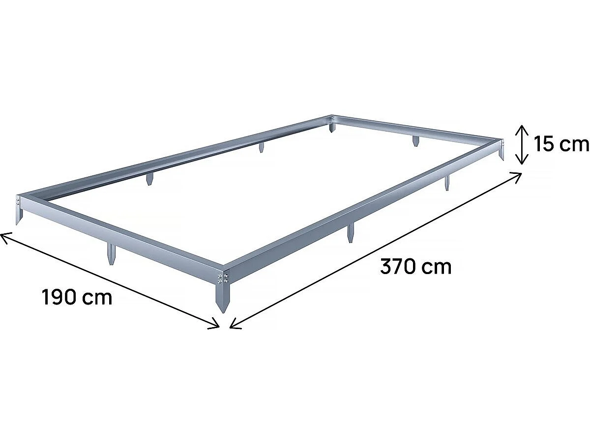 Embase en aluminium pour serre jardin "Basilic" - 7,03 m² - Gris