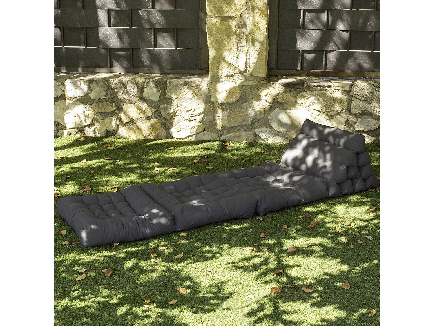 Lot de 2 matelas de sol modulaires gris foncé PYRAMIDE