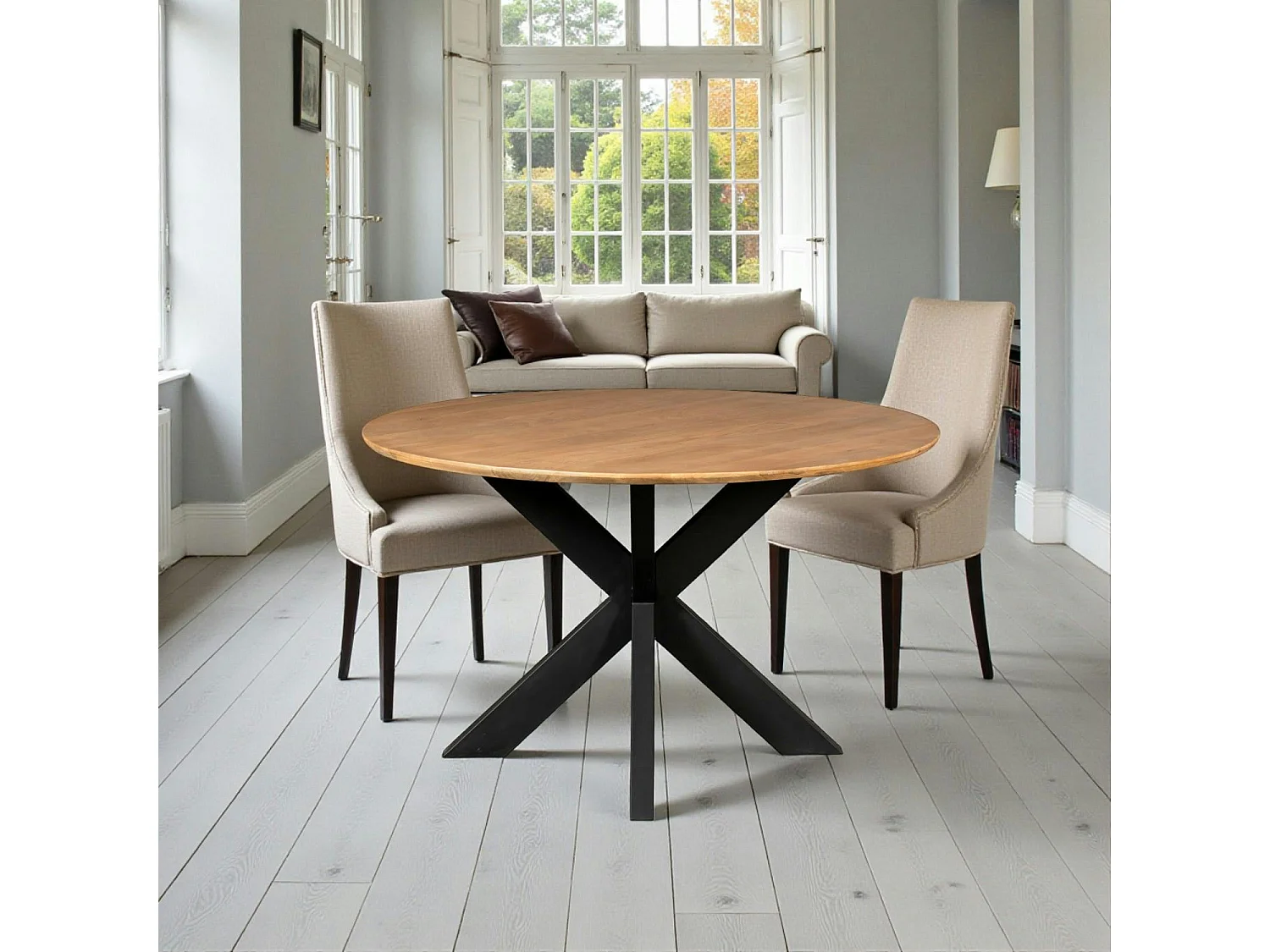 Table à manger ronde en bois de manguier Ø110 cm CORTINA