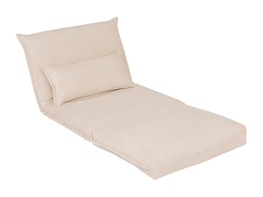 Chauffeuse Pliable Côtelée "Elois" 85cm Ivoire