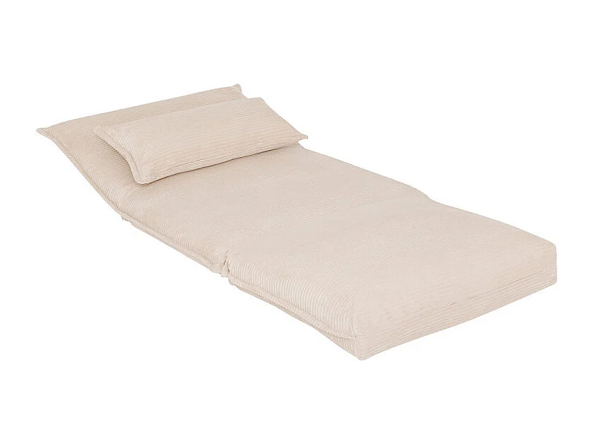 Chauffeuse Pliable Côtelée "Elois" 85cm Ivoire