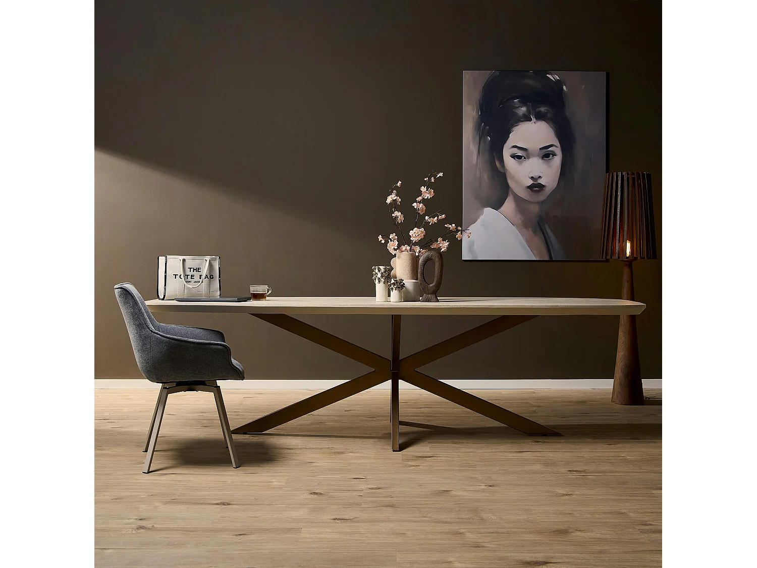 Table à manger bois sable bords arrondis 240 cm CORTINA