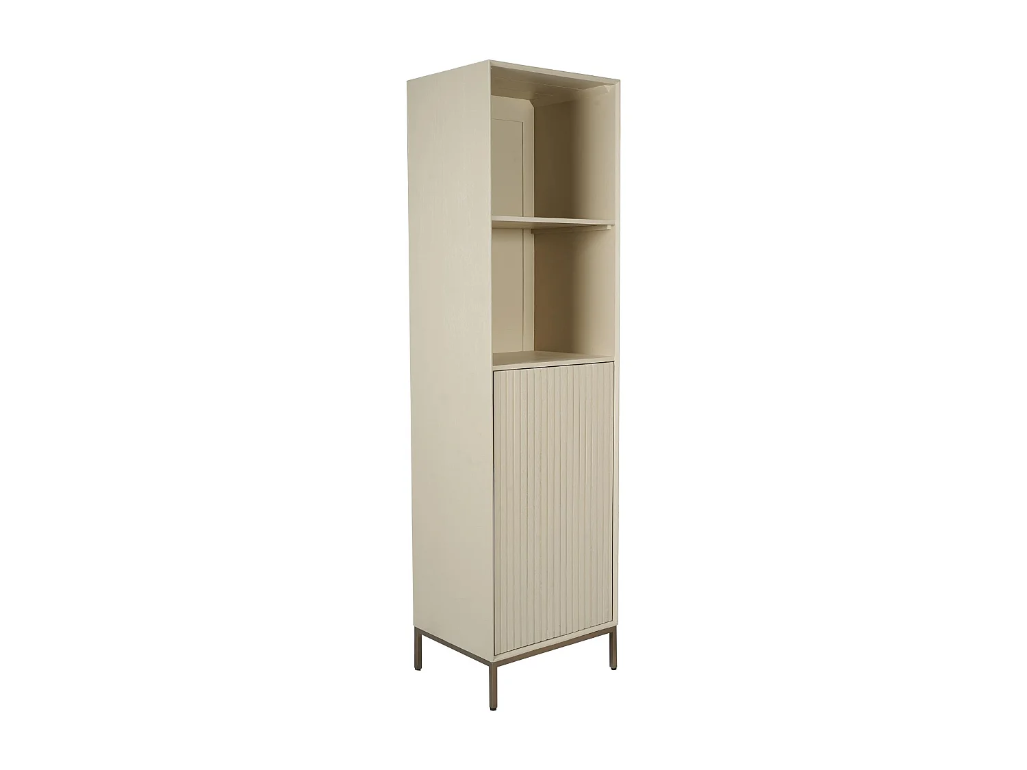 Colonne salon bois beige 1 porte rainurée CORTINA