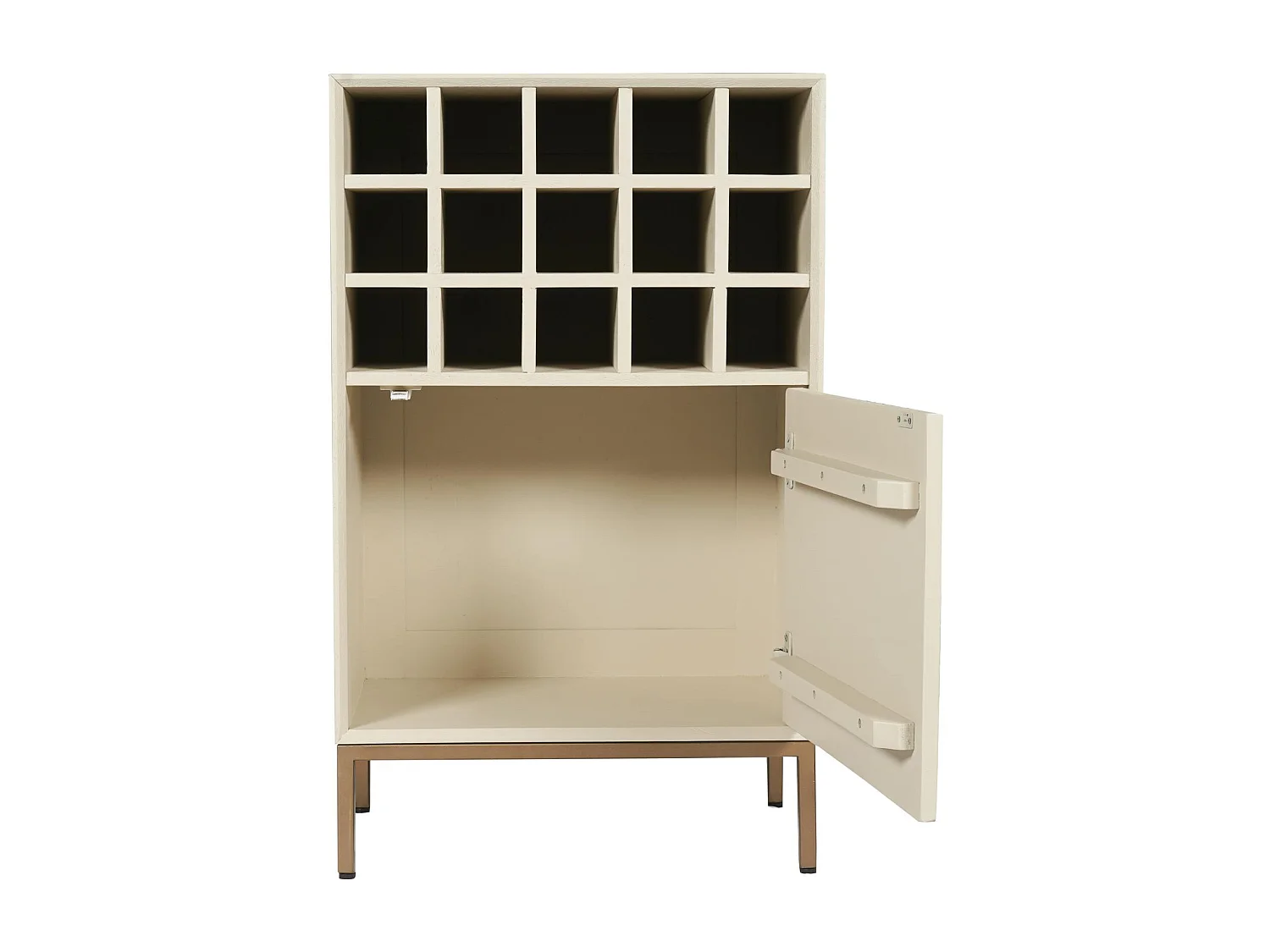 Minibar salon bois beige 1 porte 1 casier CORTINA