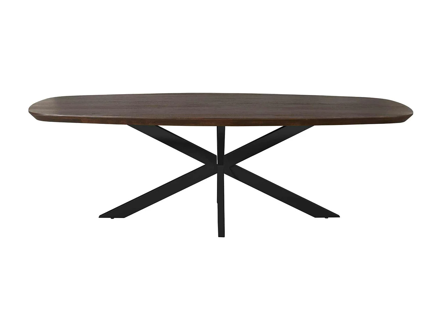 Table à manger bois brun bords arrondis 200 cm CORTINA