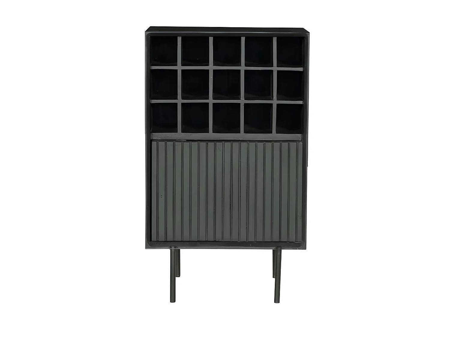Minibar salon bois noir 1 porte 1 casier CORTINA