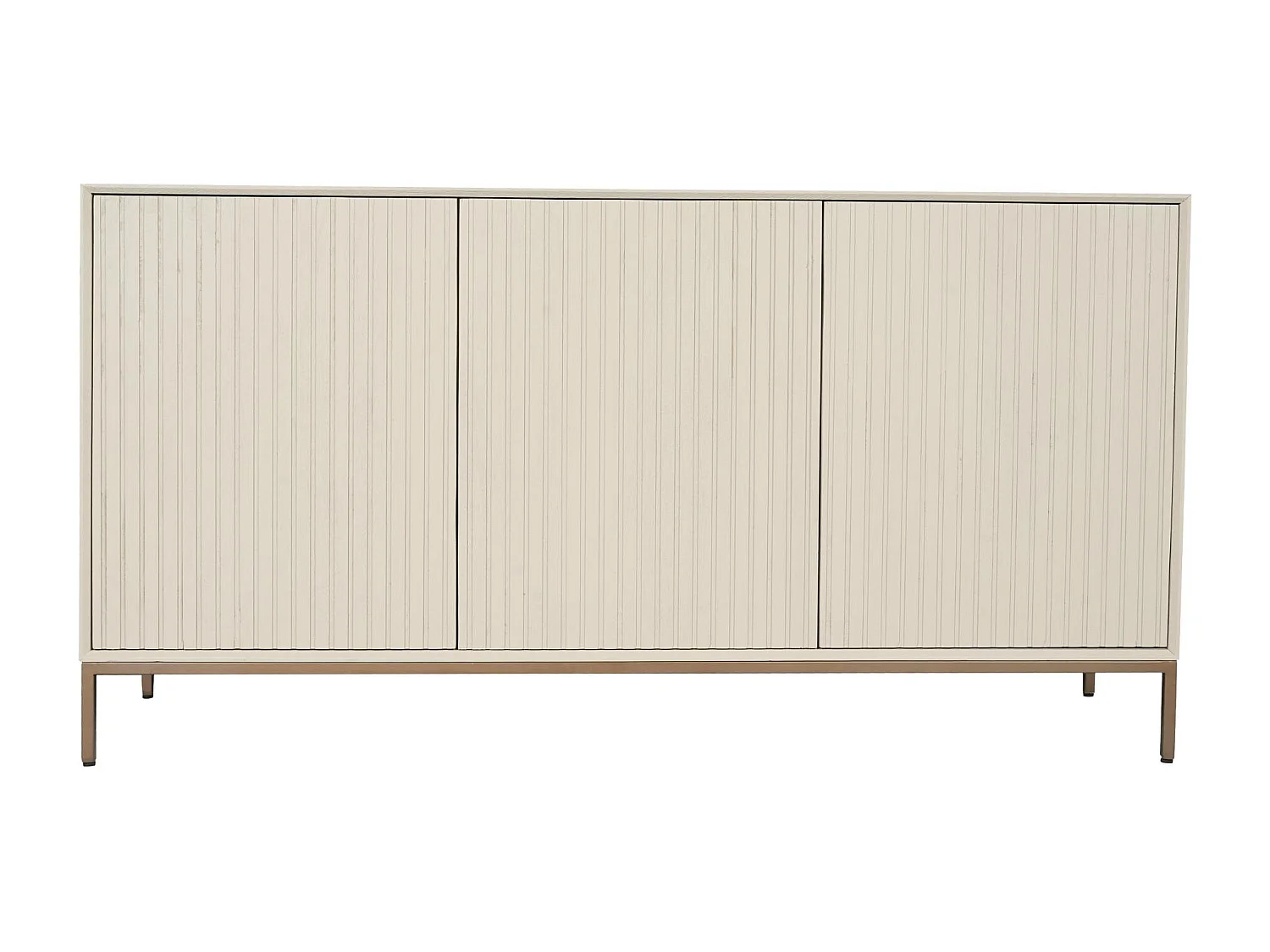 Buffet bois beige 3 portes rainurées 165 cm CORTINA