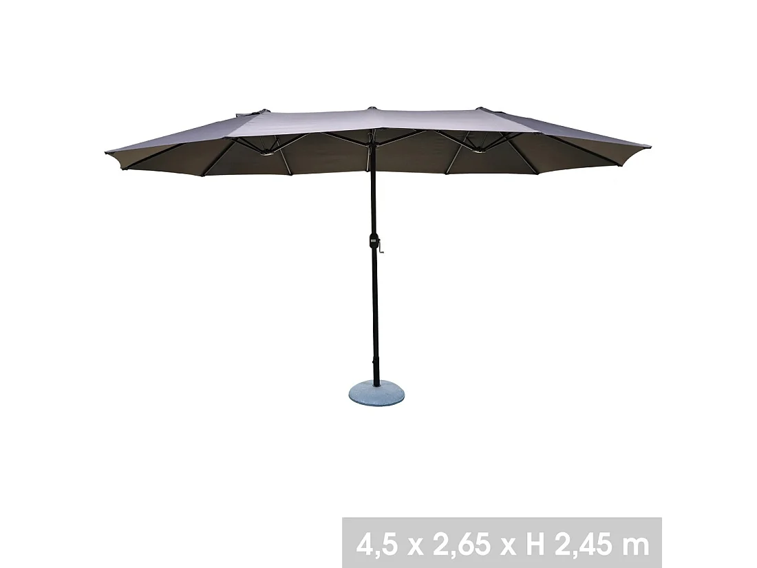 Grand parasol double gris anthracite – Dimensions 264x446 cm