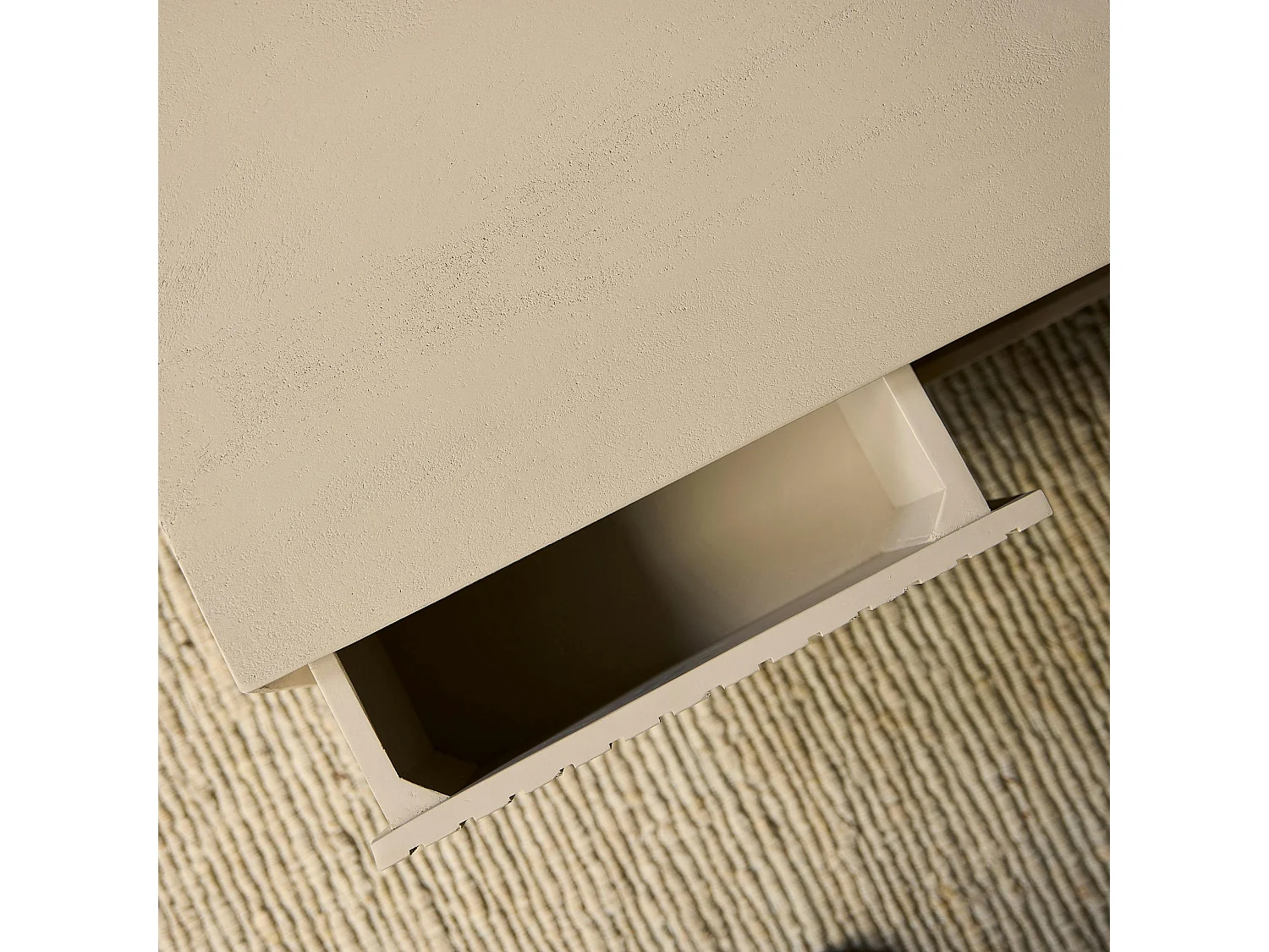 Table basse carrée en bois beige 2 tiroirs CORTINA