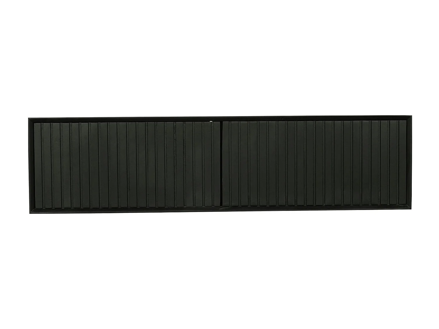 Meuble TV suspendu bois noir 2 portes rainurées CORTINA