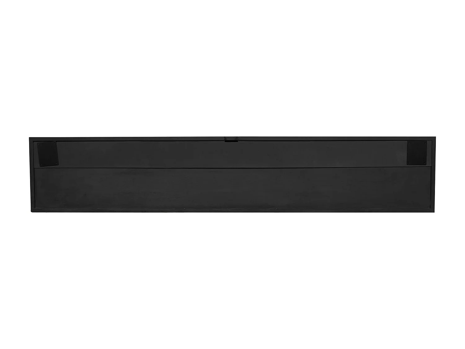 Meuble TV suspendu bois noir 3 portes rainurées CORTINA