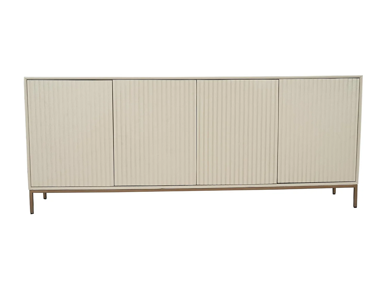 Buffet bois beige 4 portes rainurées 210 cm CORTINA