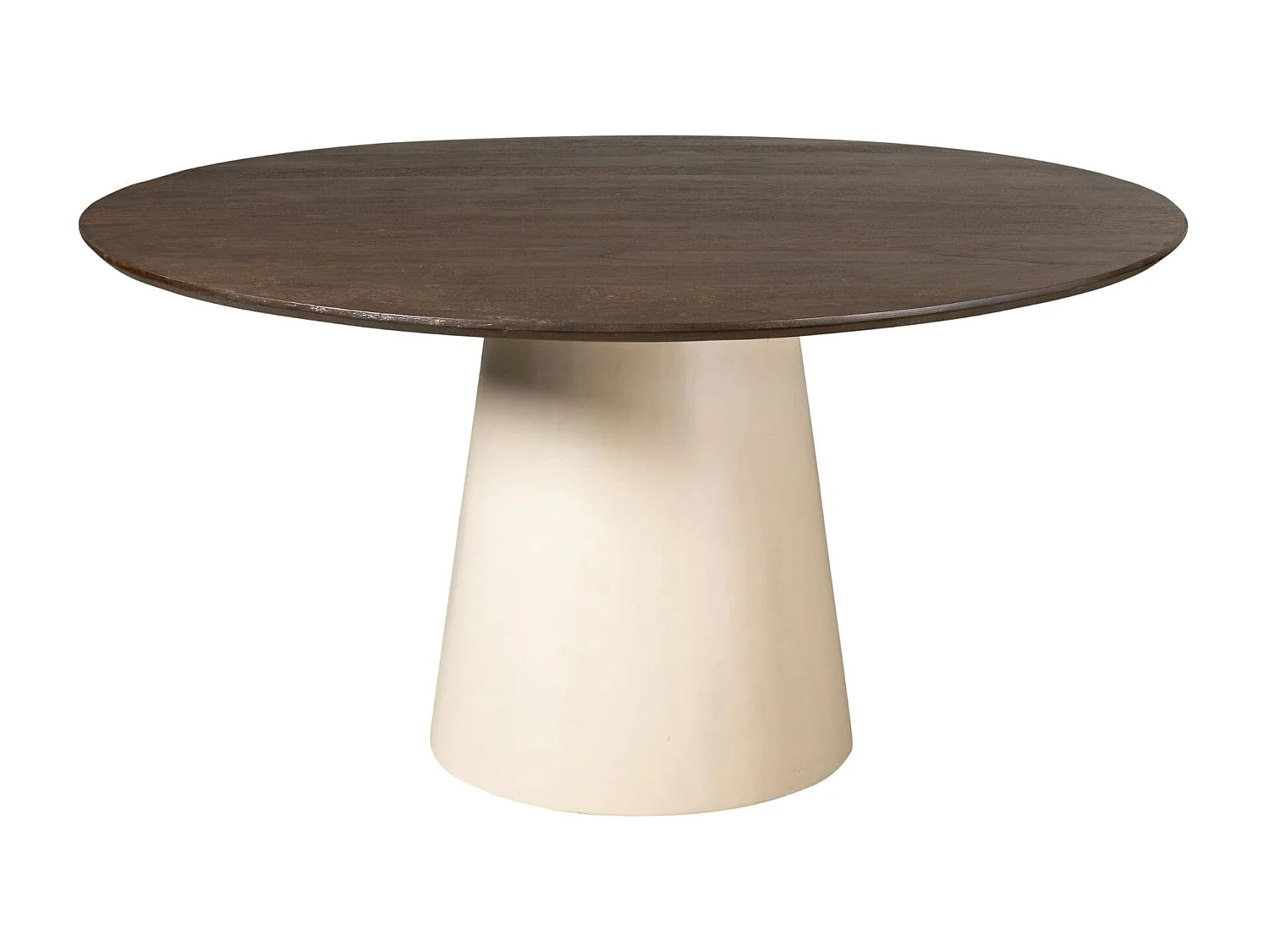 Table à manger ronde bois brun pied central Ø150 cm CORTINA