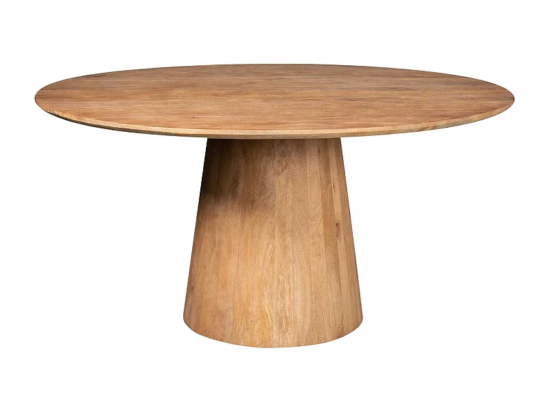Table à manger ronde pied central bois Ø150 cm CORTINA