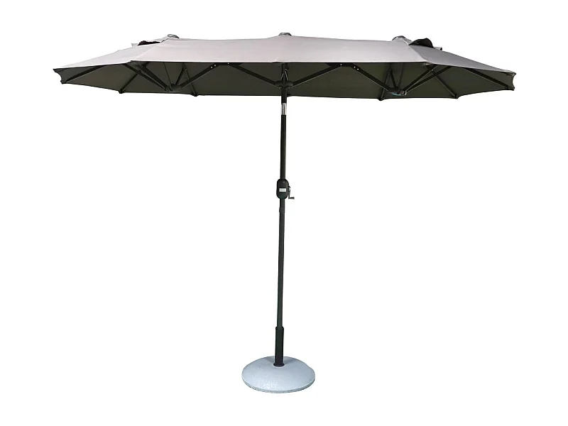 Grand parasol double gris anthracite – Dimensions 150x300 cm