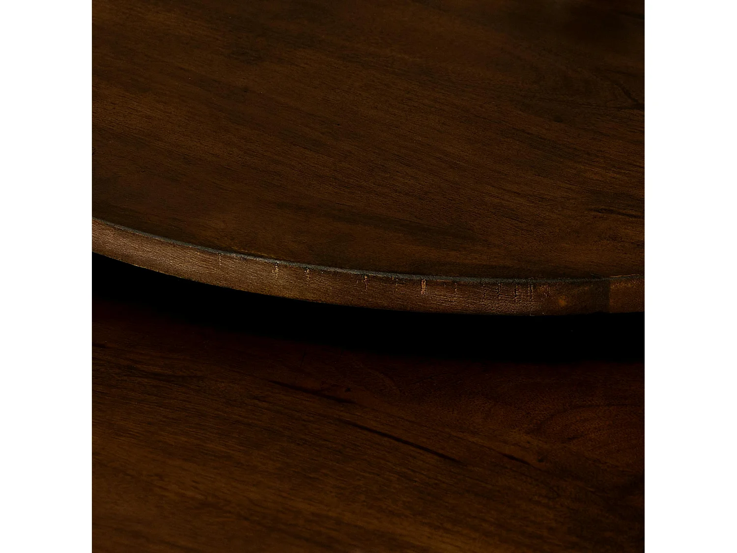 Table gigogne ronde en bois brun (lot de 2) CORTINA