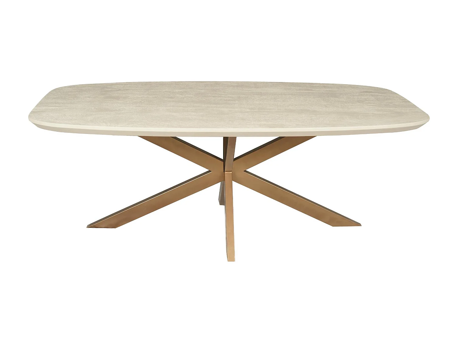Table à manger bois sable bords arrondis 160 cm CORTINA