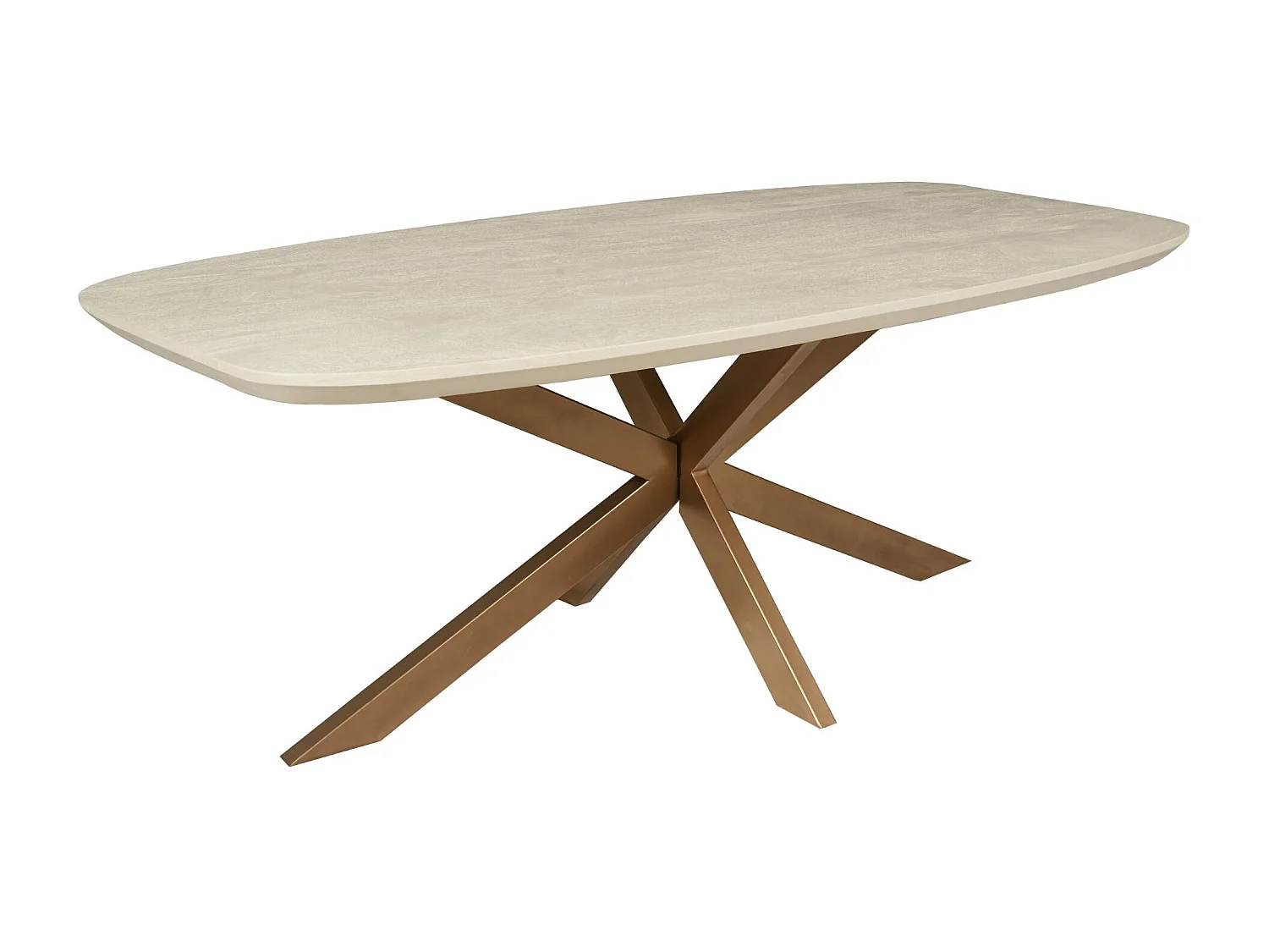 Table à manger bois sable bords arrondis 160 cm CORTINA
