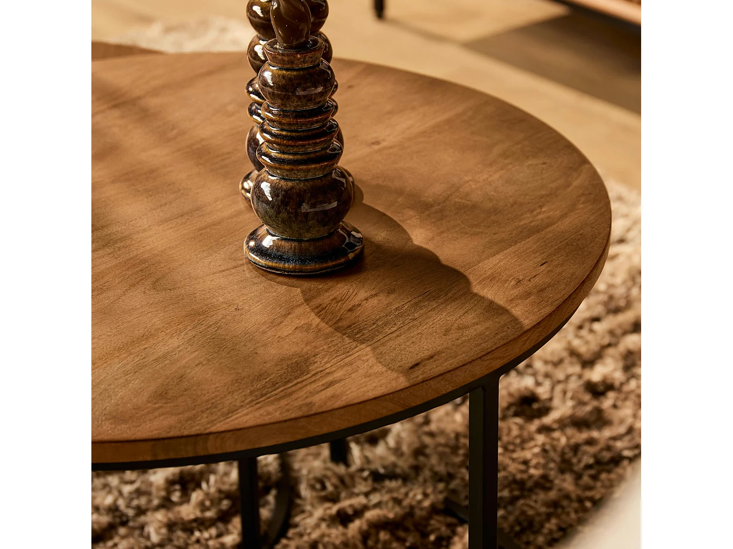 Table gigogne ronde en bois (lot de 2) CORTINA