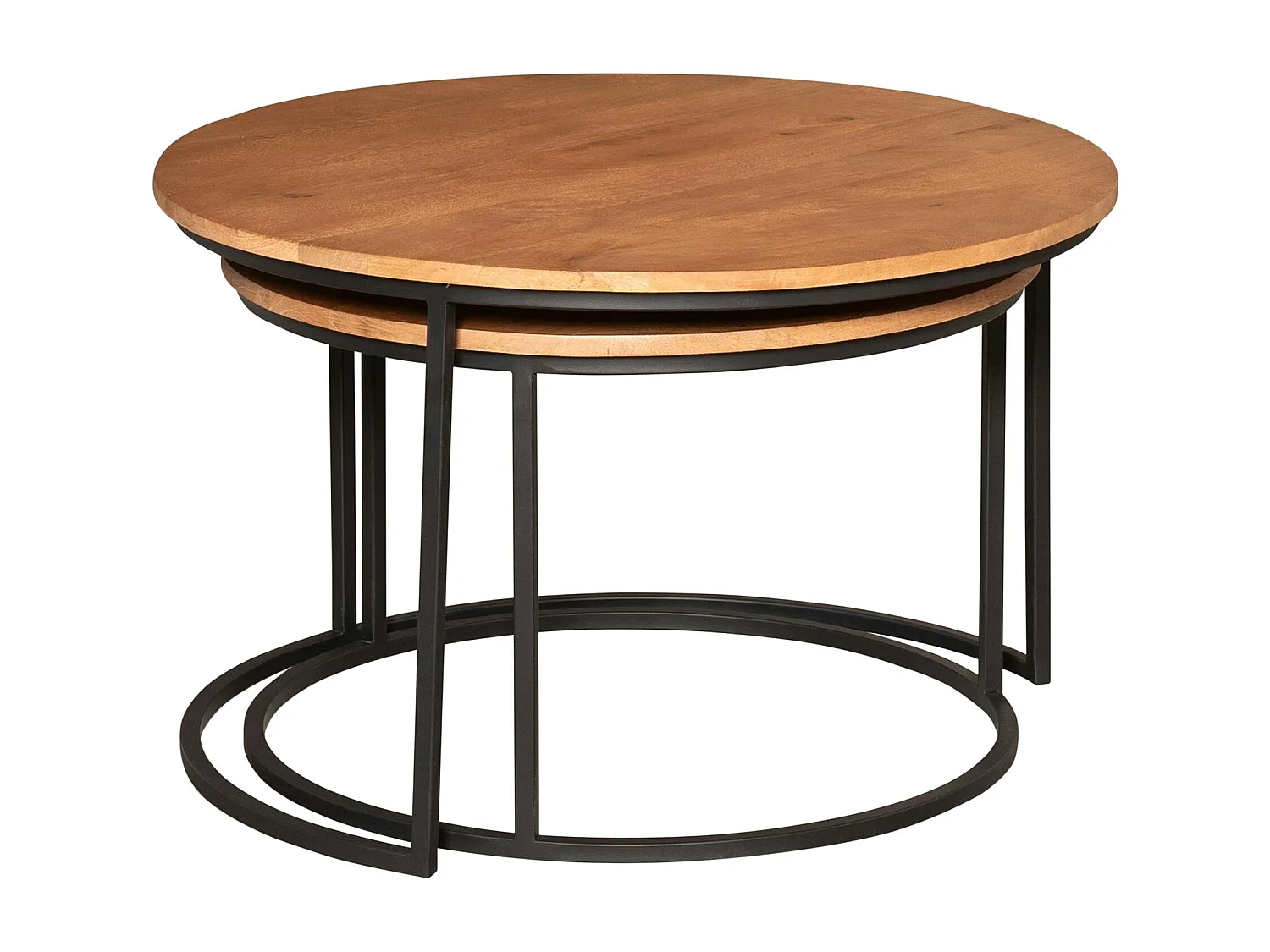 Table gigogne ronde en bois (lot de 2) CORTINA
