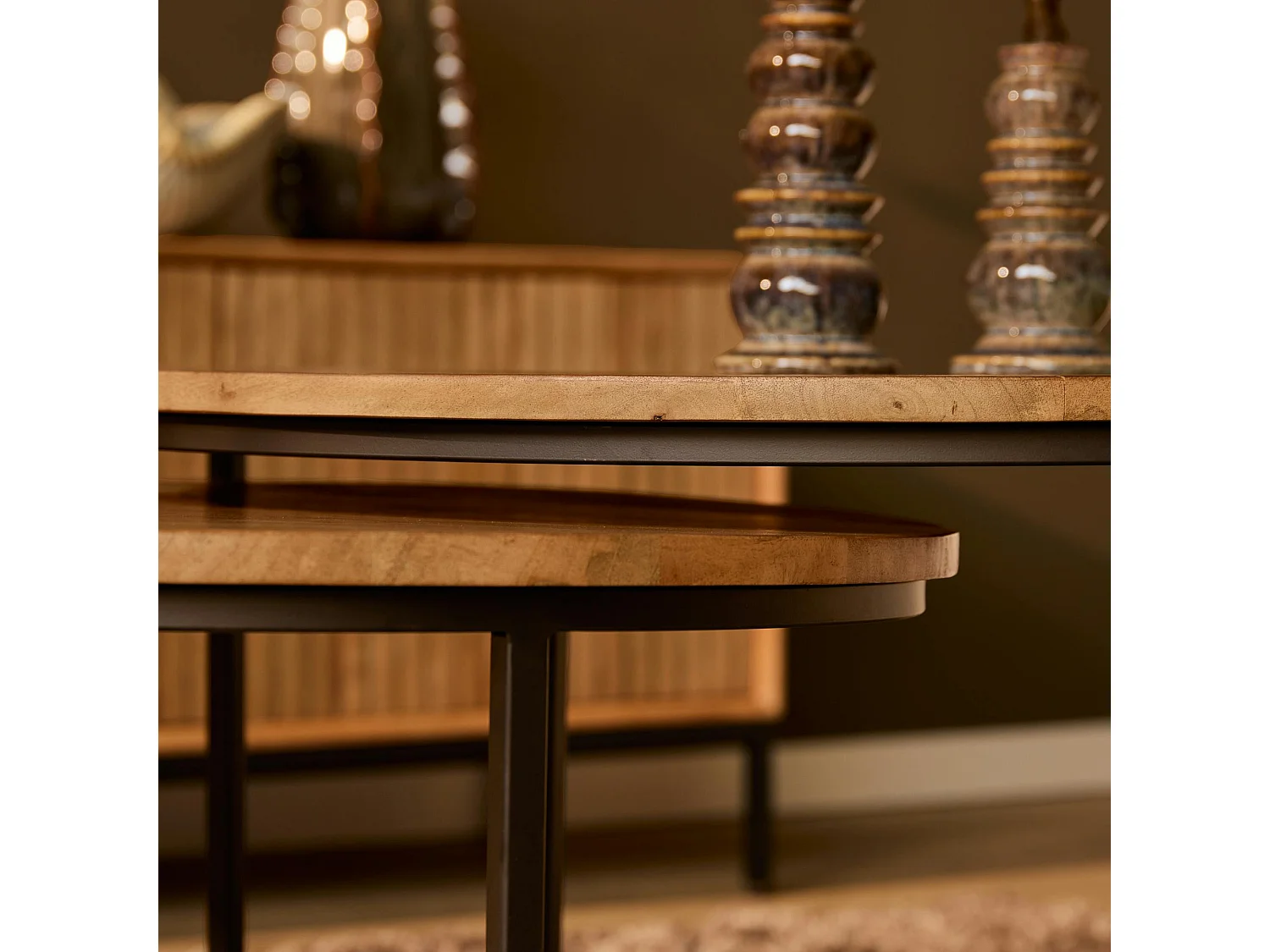 Table gigogne ronde en bois (lot de 2) CORTINA