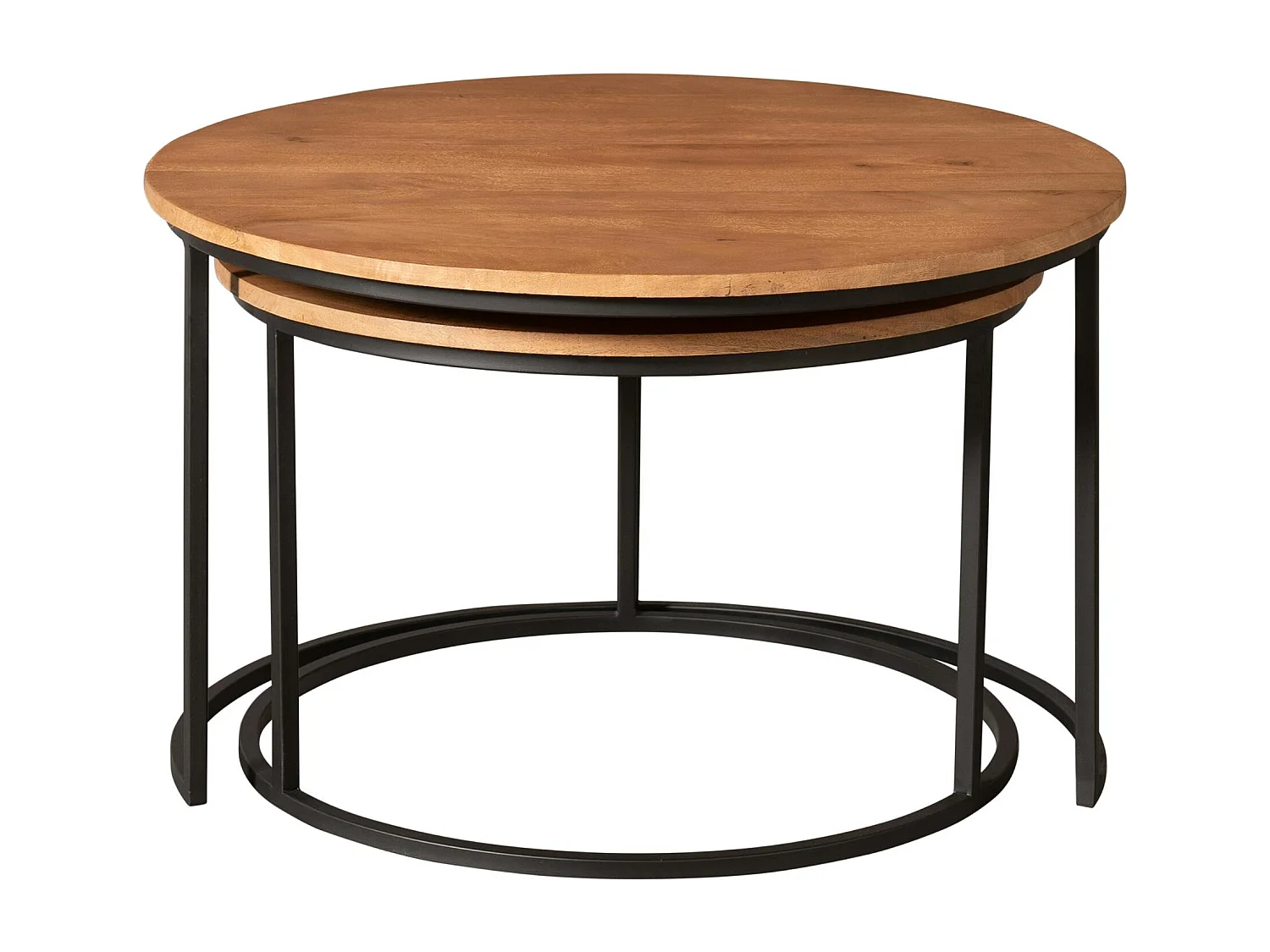 Table gigogne ronde en bois (lot de 2) CORTINA