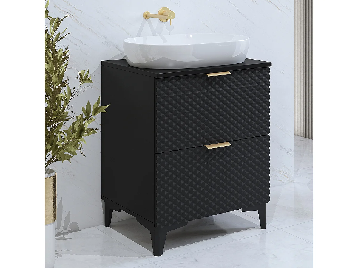 Meuble sous-vasque 60cm sur pieds Cléa Noir