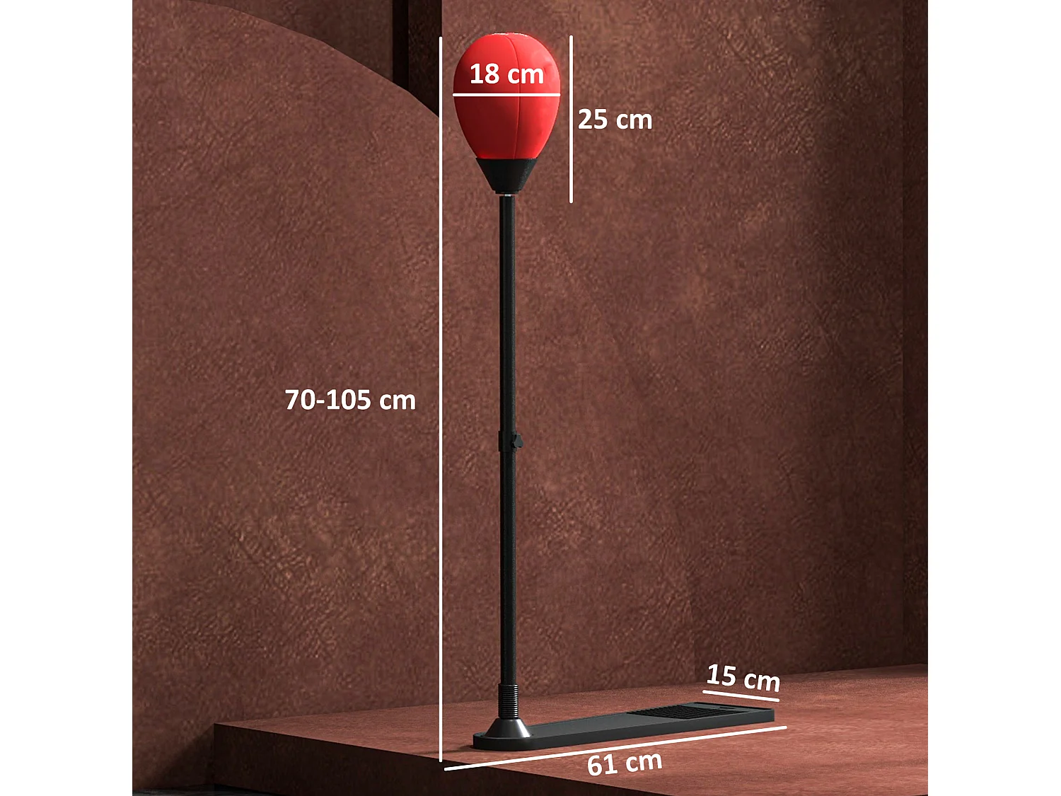 Punching ball autoportant hauteur réglable 70-105 cm gants pompe inclus