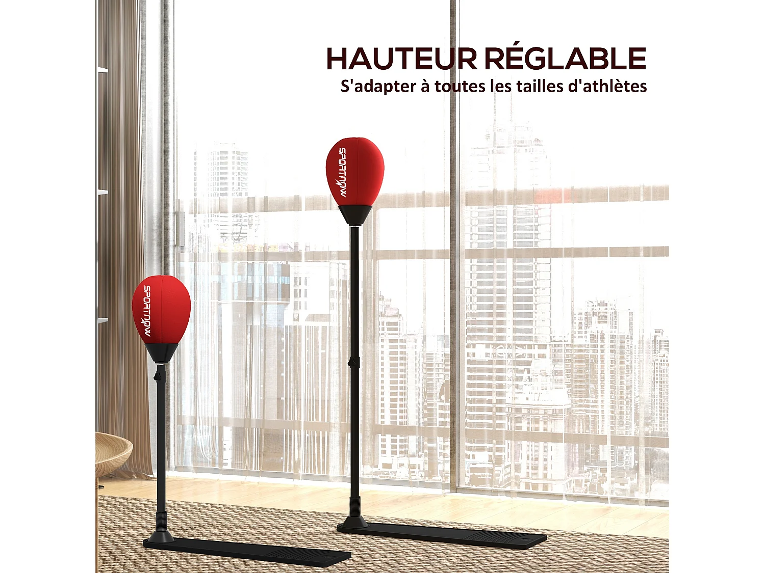 Punching ball autoportant hauteur réglable 70-105 cm gants pompe inclus