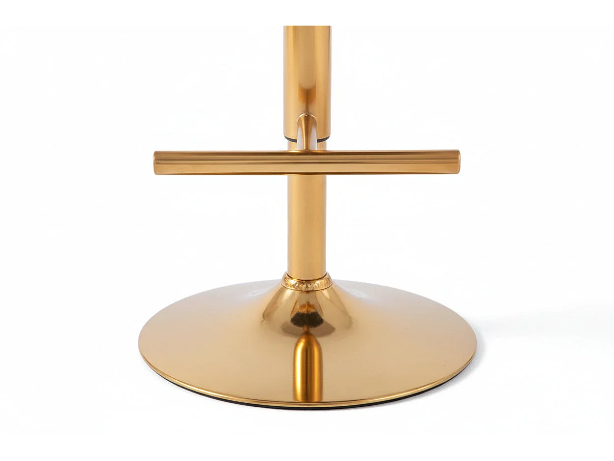 Lot de 2 tabourets de bar velours gris pieds métal gold 65 cm - GABRIELLE