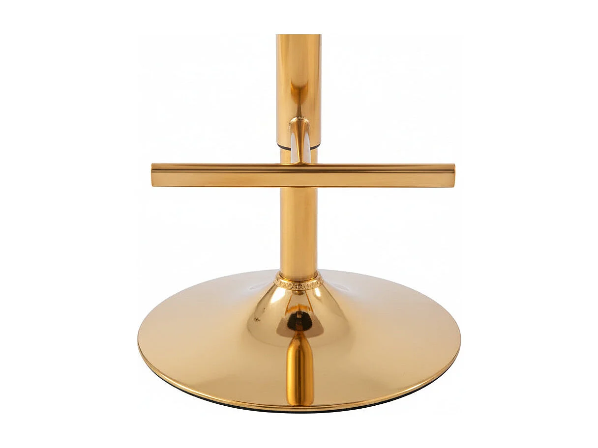 Lot 2 Tabourets de Bar Gabrielle Velours Beige Pieds Gold Hauteur Assise 65cm