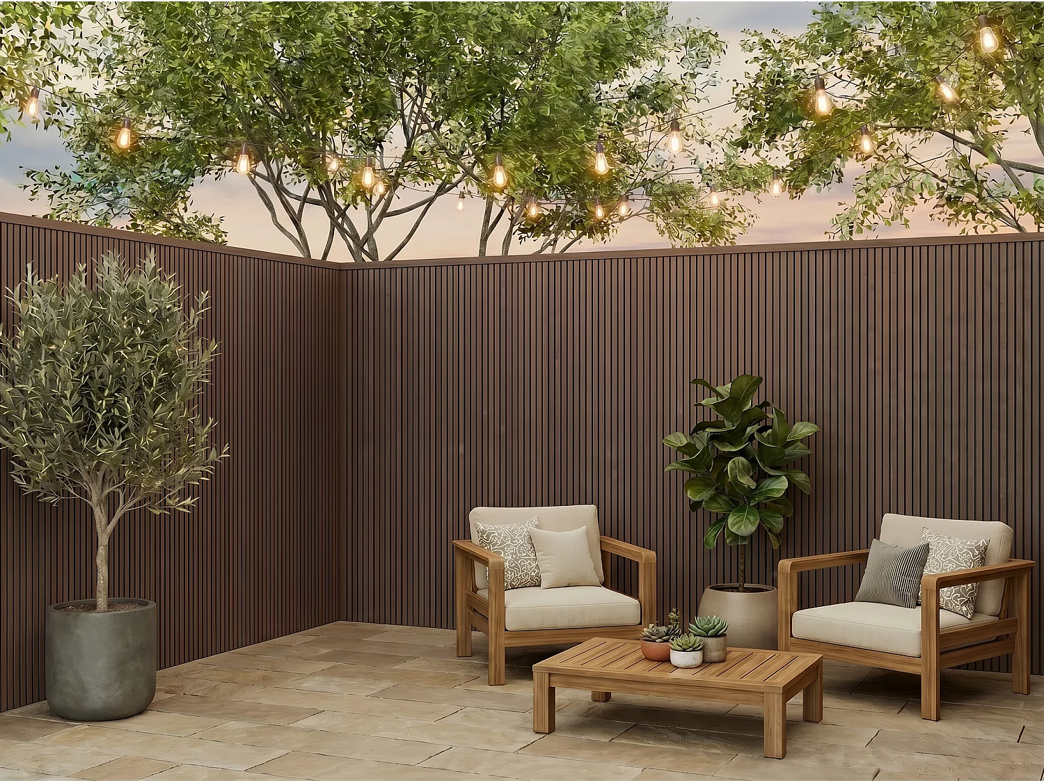 Bardage en bois composite - Pack de 5,12 m² - naturel foncé - CORNIO