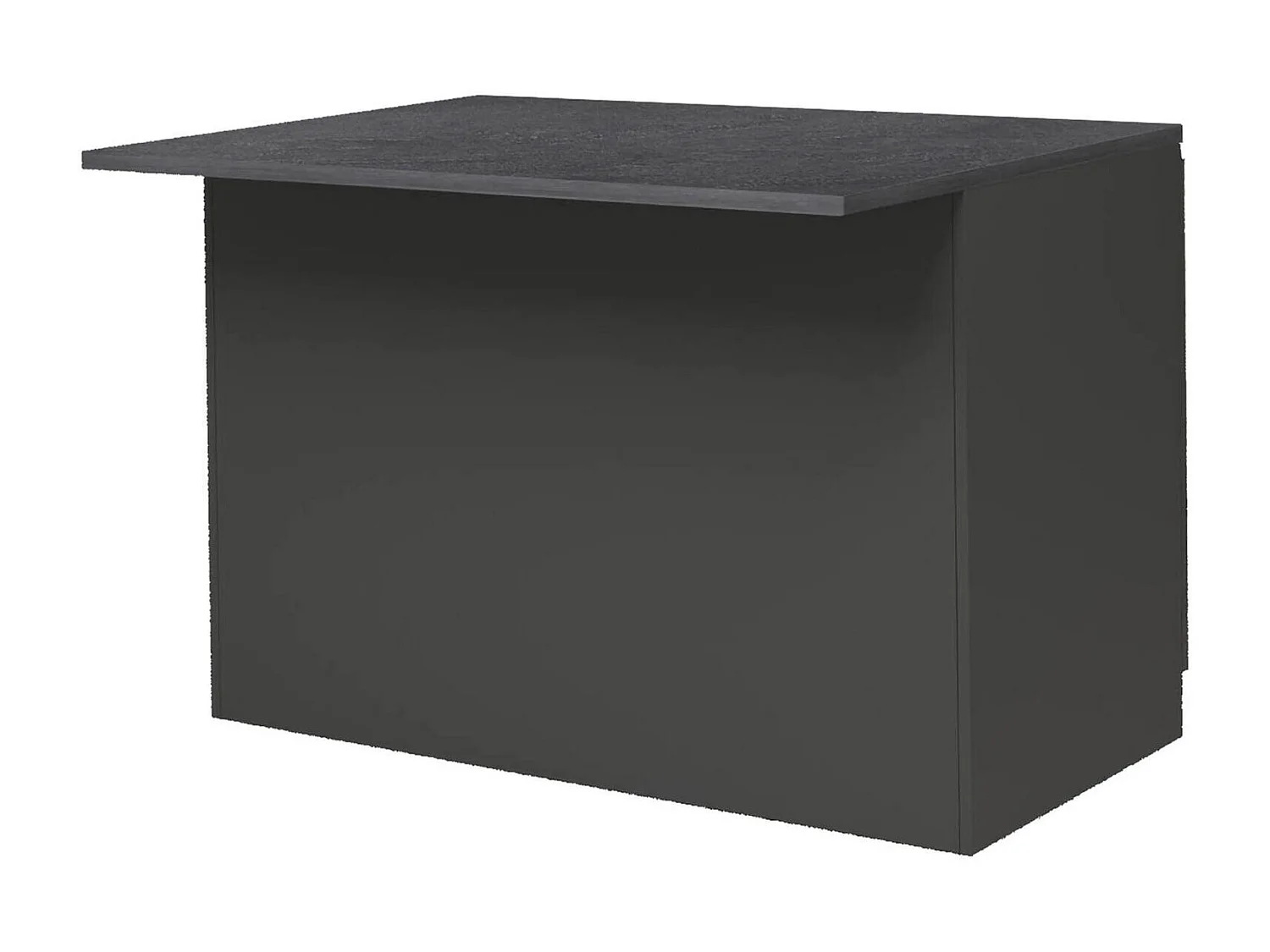 Îlot de cuisine Daffaticat, Armoire polyvalente, Meuble de kitchenette, Table auxiliaire, 100% Made in Italy, 125x90h90 cm, Anthracite et Ardoise