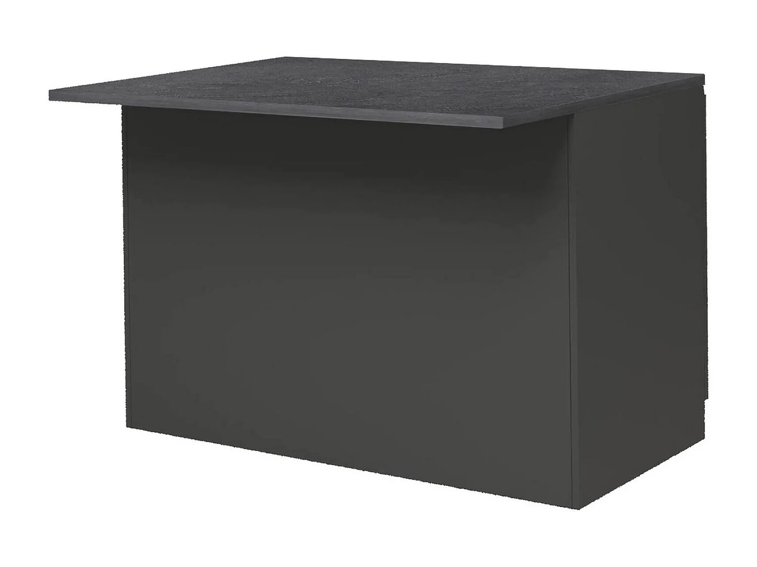 Îlot de cuisine Daffaticat, Armoire polyvalente, Meuble de kitchenette, Table auxiliaire, 100% Made in Italy, 125x90h90 cm, Anthracite et Ardoise