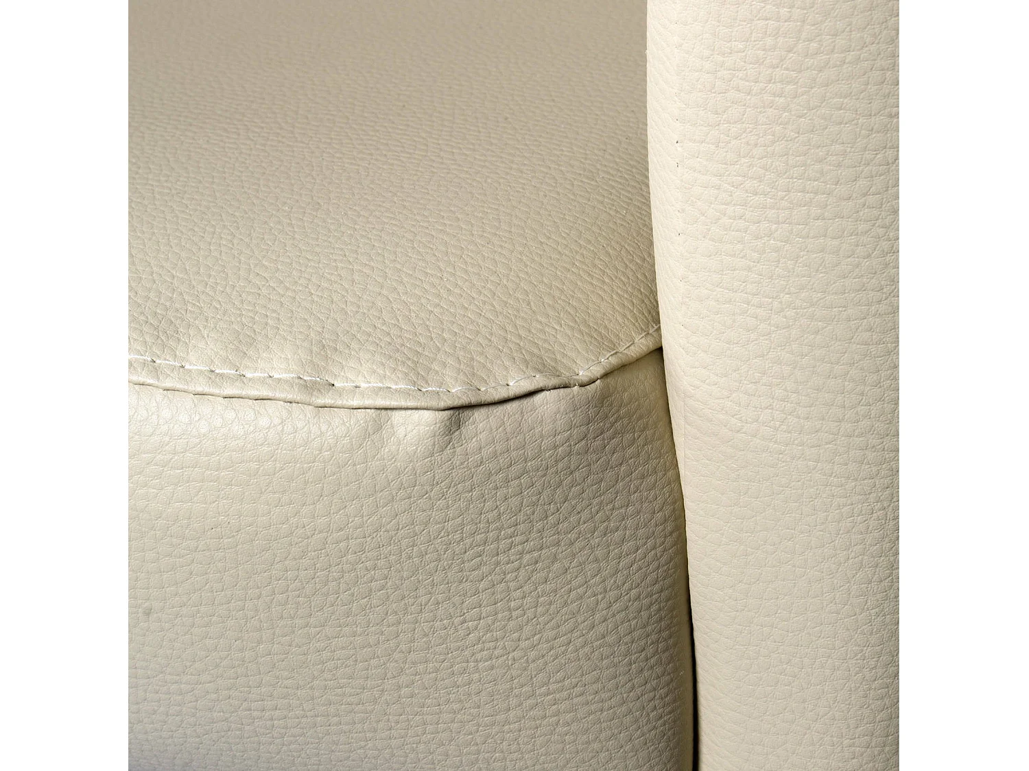 Fauteuil Dpanett, Fauteuil de salon, Siège rembourré, Chaise avec accoudoirs en éco-cuir, 64x63h76 cm, Beige