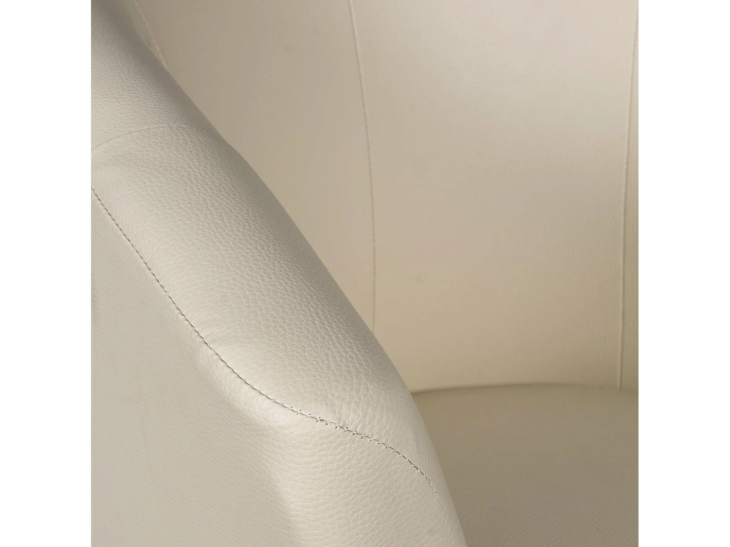 Fauteuil Dpanett, Fauteuil de salon, Siège rembourré, Chaise avec accoudoirs en éco-cuir, 64x63h76 cm, Beige