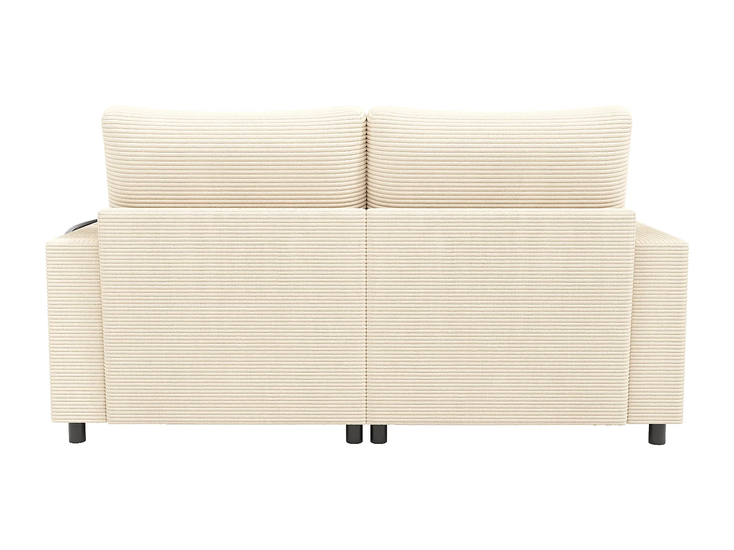 Canapé-lit double convertible avec ports USB et porte-gobelets beige