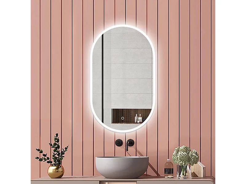 AICA espejo 50 x 100 cm ,olvado,luz led,con función antivaho,brillo ajustable,función de memoria agapada